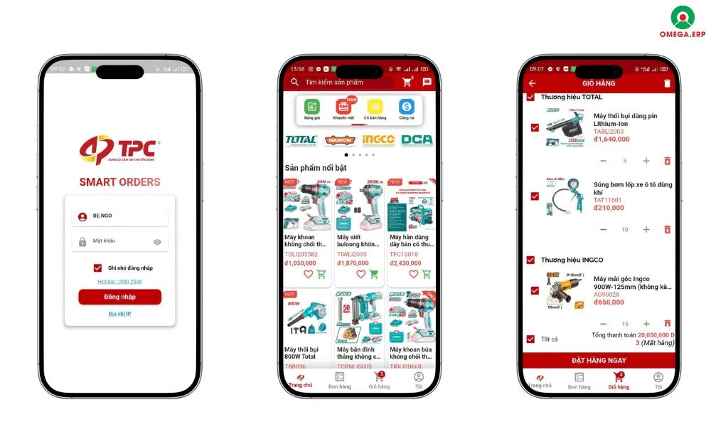 Giải pháp chuyển đổi số Mobile App OMEGA.SOR: Quản lý đặt hàng mọi lúc, mọi nơi